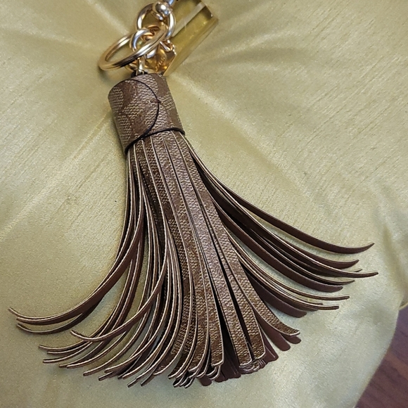 Coach signature tassel bag charm/keychain